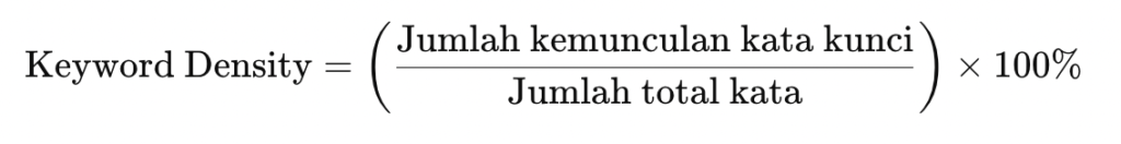 rumus keyword density